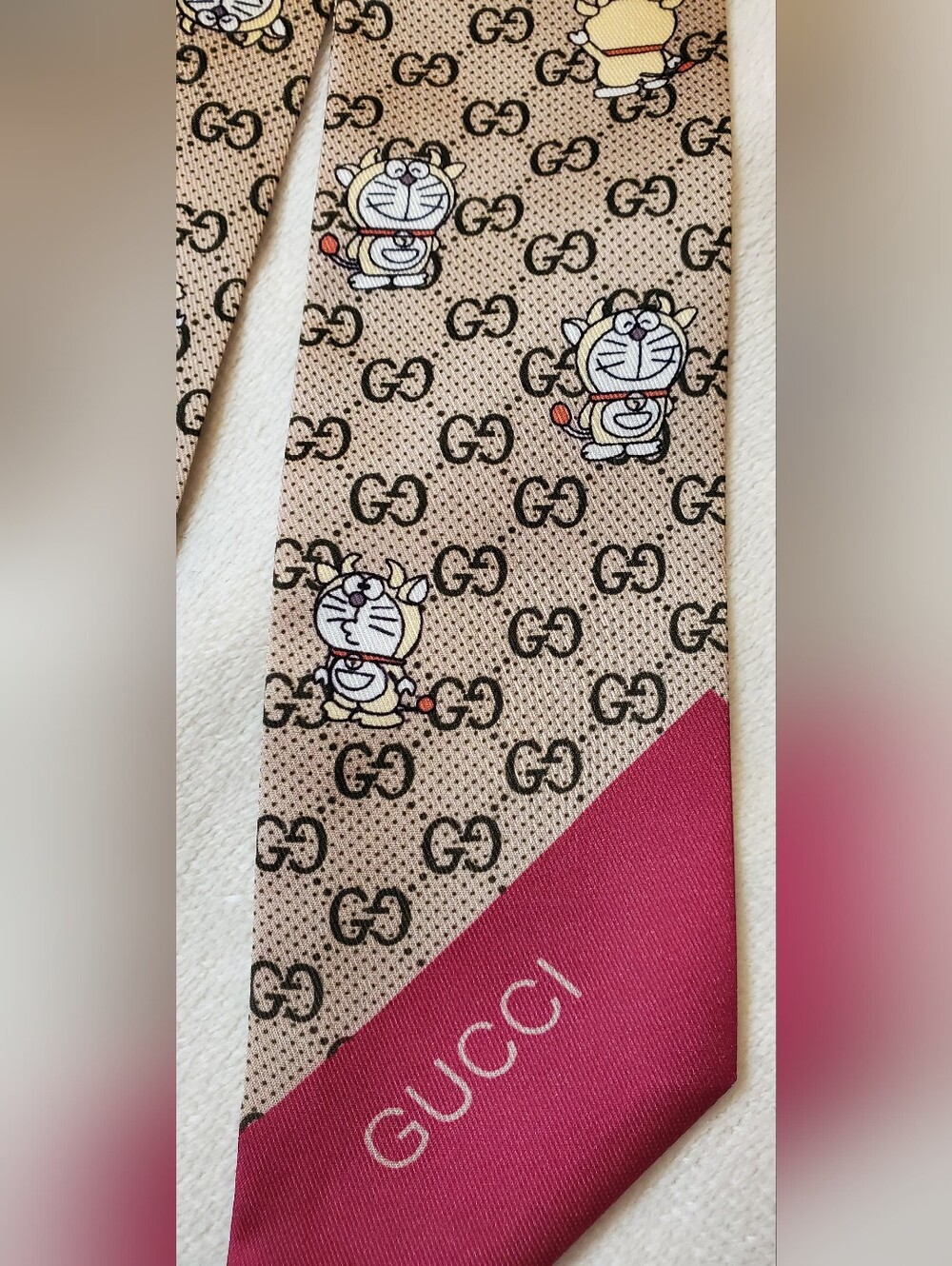 100% Silk GG Logo Bag Twilly,Silk Scarf,Hair Tie